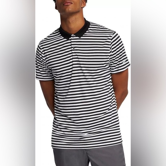 Black and White Striped Nike Golf Polo in a size Medium - Picture 1 of 5